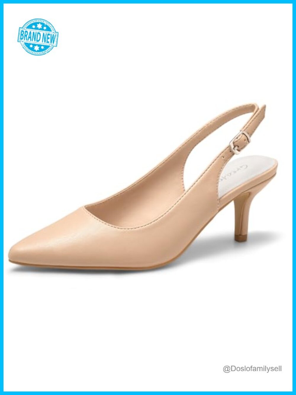 Kitten Heels Pointed Toe Slingback Dress Pumps